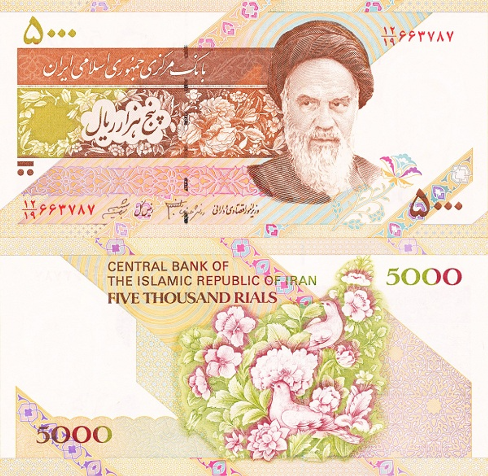 Иран 5000 риалов 1992 - 2009 Цветы, птицы UNC