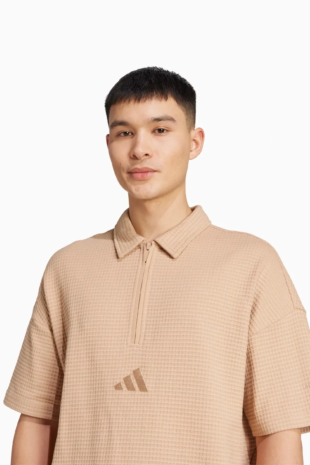 Футболка adidas Waffle Knit Polo Polo - бежевый