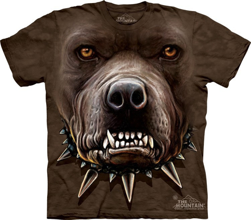 Футболка Mountain с изображением злого питбуля - Angry Pitbull Face