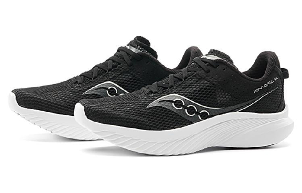 Saucony Kinvara 14 comfortable and simple mesh anti-slip, wear-resistant, breathable, low-cut casual running shoes men's black and white