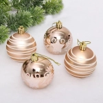 Новогодние шары 6 см (набор 4 шт) «Снежная дымка», Шампань