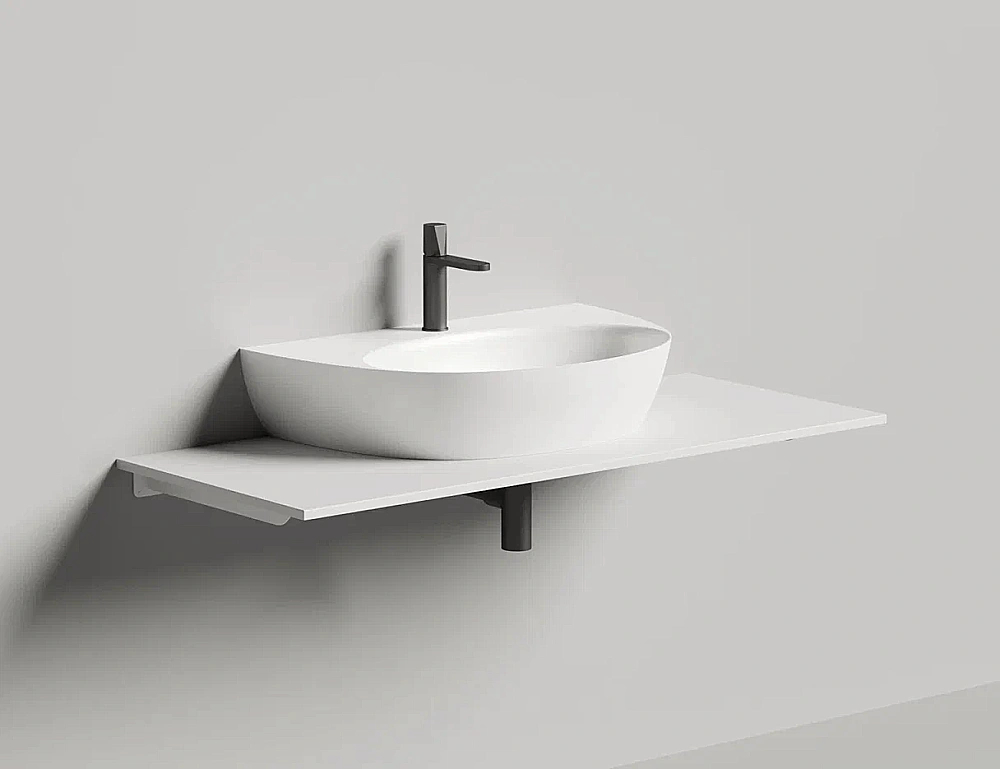 Раковина Salini ALDA WALL 03 140313G 71 из искусственного камня S-Sense, белая глянцевая