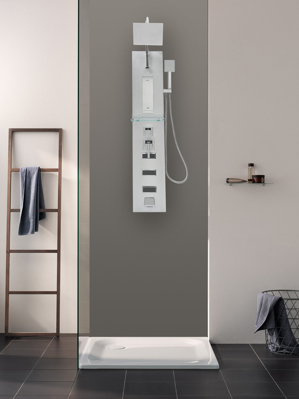 Душевая панель RIVER GURON 08 120х23 Прямоугольная  Пластик Хром