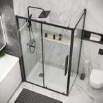 Душевой уголок Grossman Cosmo 130х70 120.K33.02.1370.21.00 профиль Черный матовый стекло прозрачное