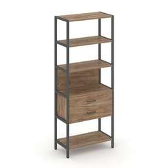 Shelf System Односекционный стеллаж пятиярусный с ящиками SN.STM-512 Дуб Табак/Металл Антрацит 810*4
