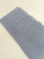 Оренбургский пуховый платок-паутинка А80-04 голубой