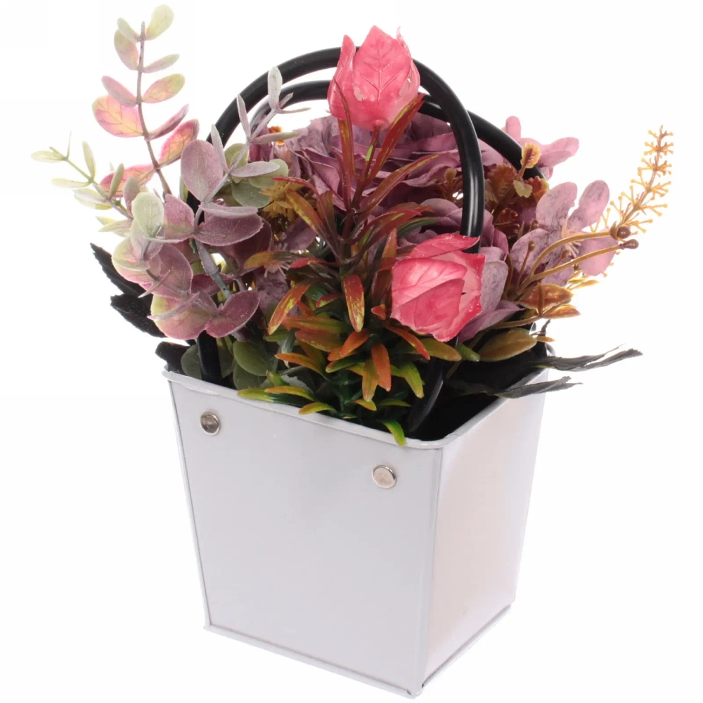 Цветочная композиция «Розовый туман» 15*11*20см в корзинке, цвет дымчато-розовый