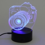 Светильник ночник «3D-Фотоаппарат» на пластиковой подставке, с включателем USB