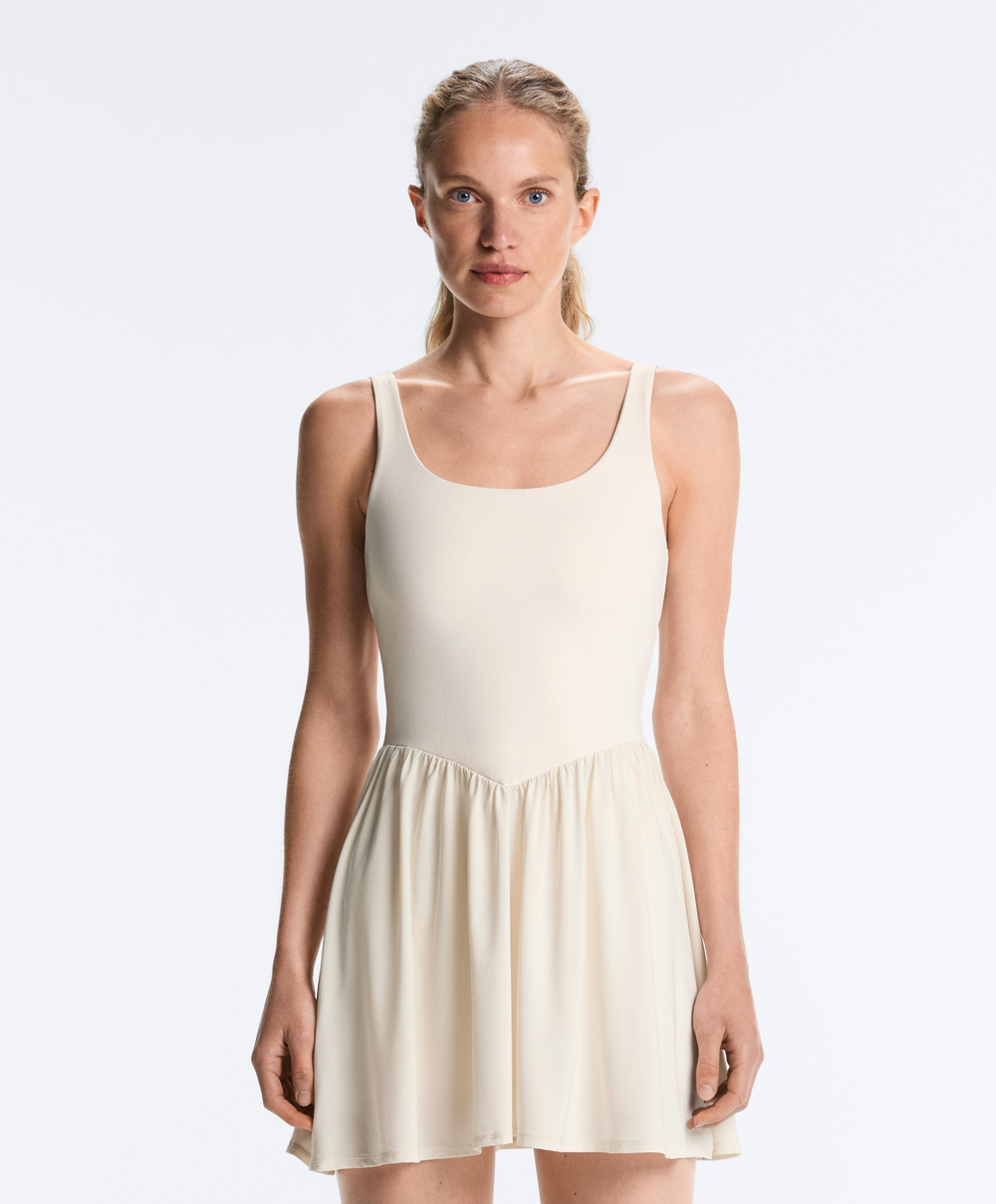 OYSHO Короткое платье Comfortlux, светлый экрю