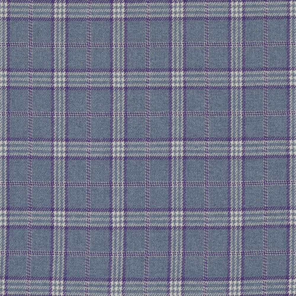 Тонкая кашемировая клетка в оттенках пыльно-голубого и сиреневым акцентом