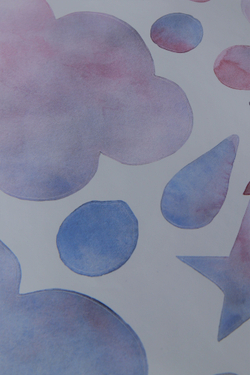 Интерьерные детские наклейки в комнату, акварельные облака