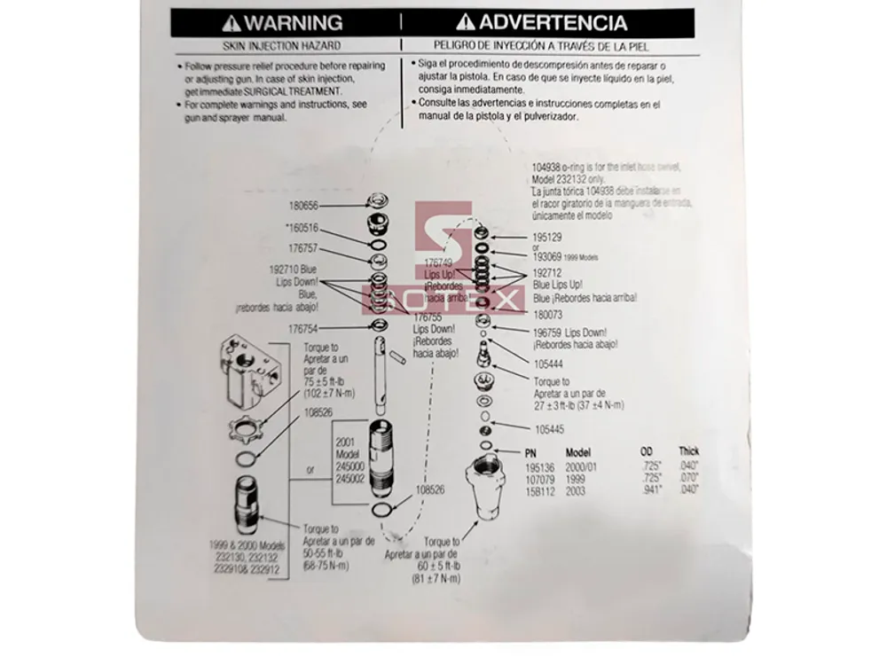 Ремкомплект для насоса ATS-290, ATS-495 SOTEX RKP-ST