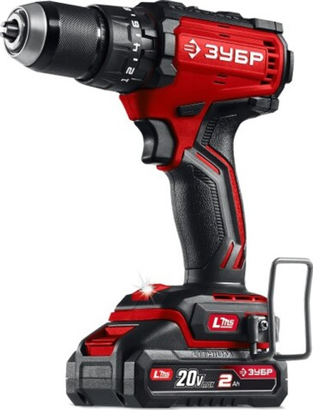 Дрель-шуруповерт аккумуляторная ЗУБР ДБУ-65-21 20 В, 65 Н·м, 1 АКБ LMS (2 А·ч), бесщеточная ударн