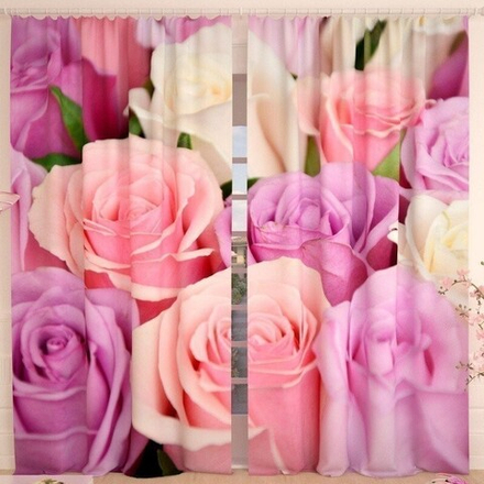 Фотошторы "РД. РАЗНОЦВЕТНЫЕ РОЗЫ", Россия.