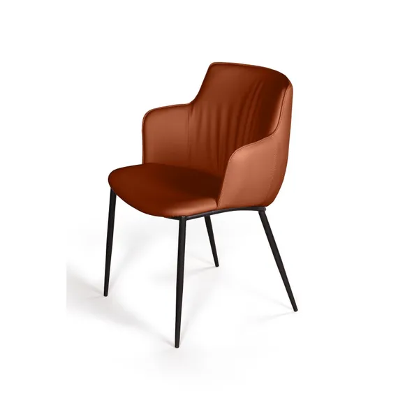 Стул с подлокотниками Sofia, терракотовая экокожа Soft-Touch