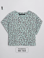 Леопардовая футболка для девочки на лето