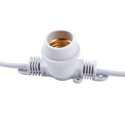 UDL-K110 40-E27-10M IP65 WHITE BELT-LIGHT Гирлянда Белт-лайт. 10м + 1.5м сетевой шнур. 40 патронов E27. шаг 25см. Белая. TM Uniel