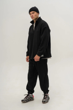 Толстовка KUL'TURA "HALF ZIP FLEECE" Чёрный