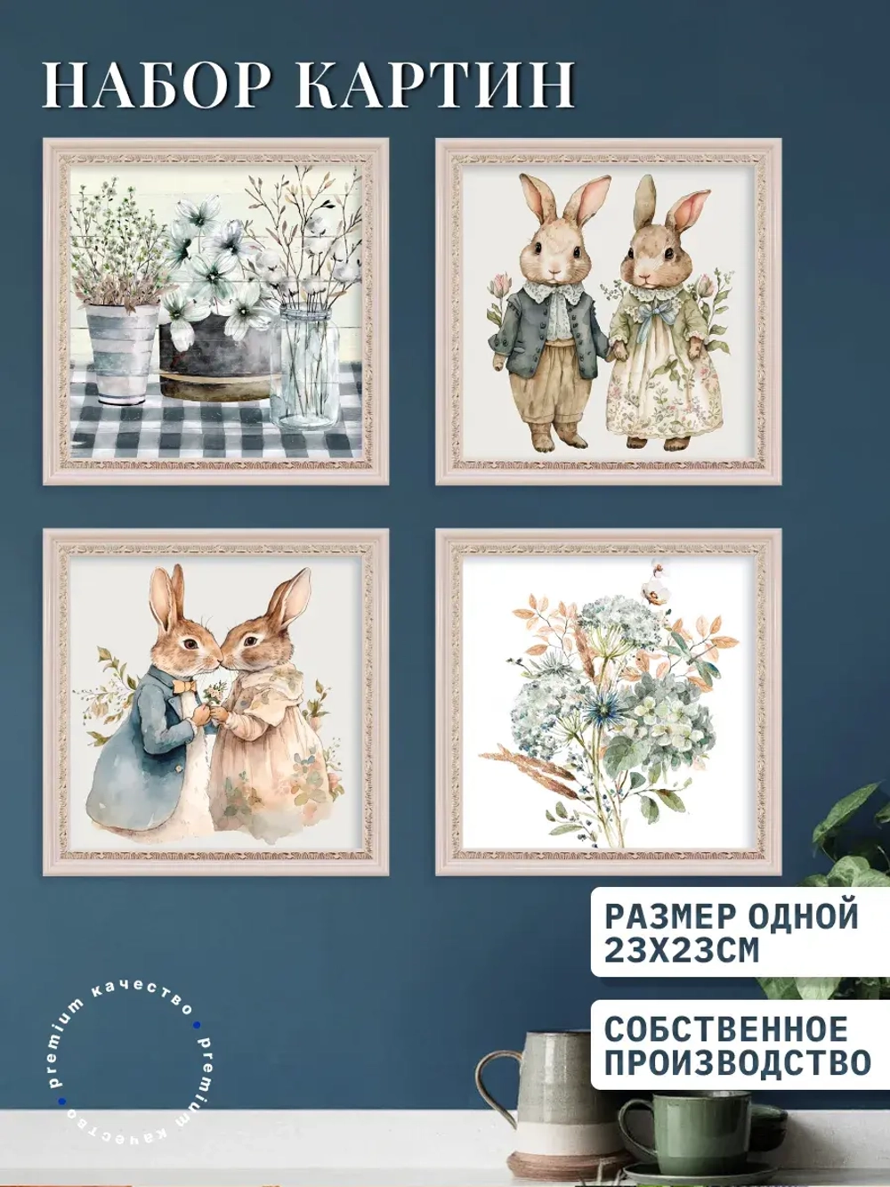 Картины на стену интерьерные на холсте 4 шт