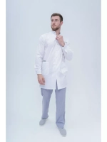 Медицинский халат мужской на кнопках TZ810-WHT