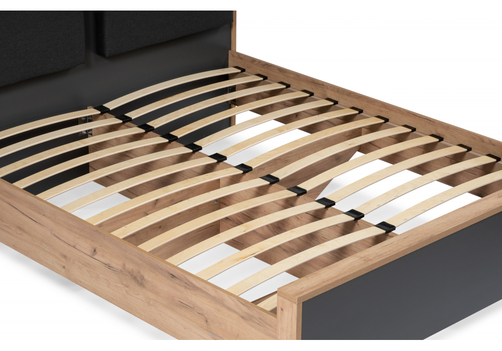 Кровать Woodville Тхан 180х200 дуб крафт золотой, антрацит