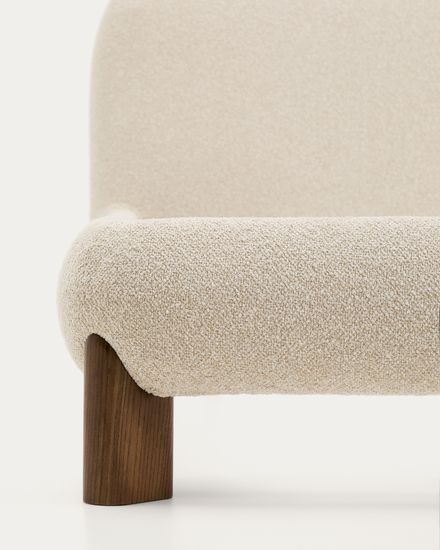 Кровать Odina из букле цвета экрю со съемным чехлом 160 x 200 см