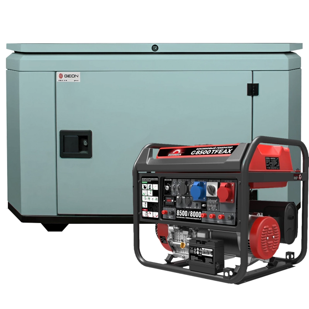 Генератор бензиновый SUNREKA G8500TFEAX с кожухом Geon 1200 RAL 7031