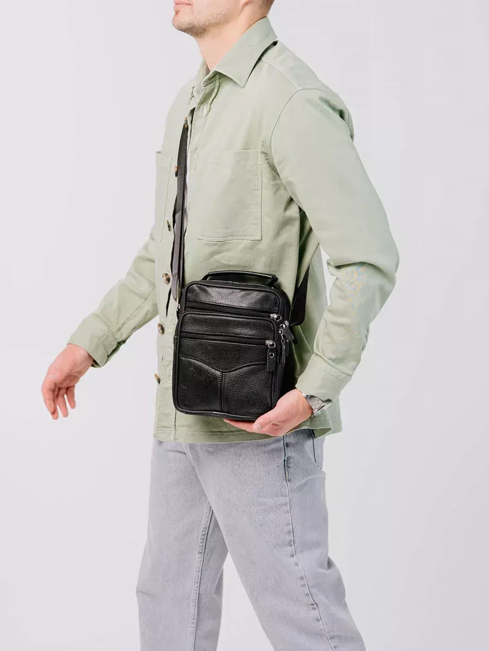 Сумка через плечо кожаная барсетка