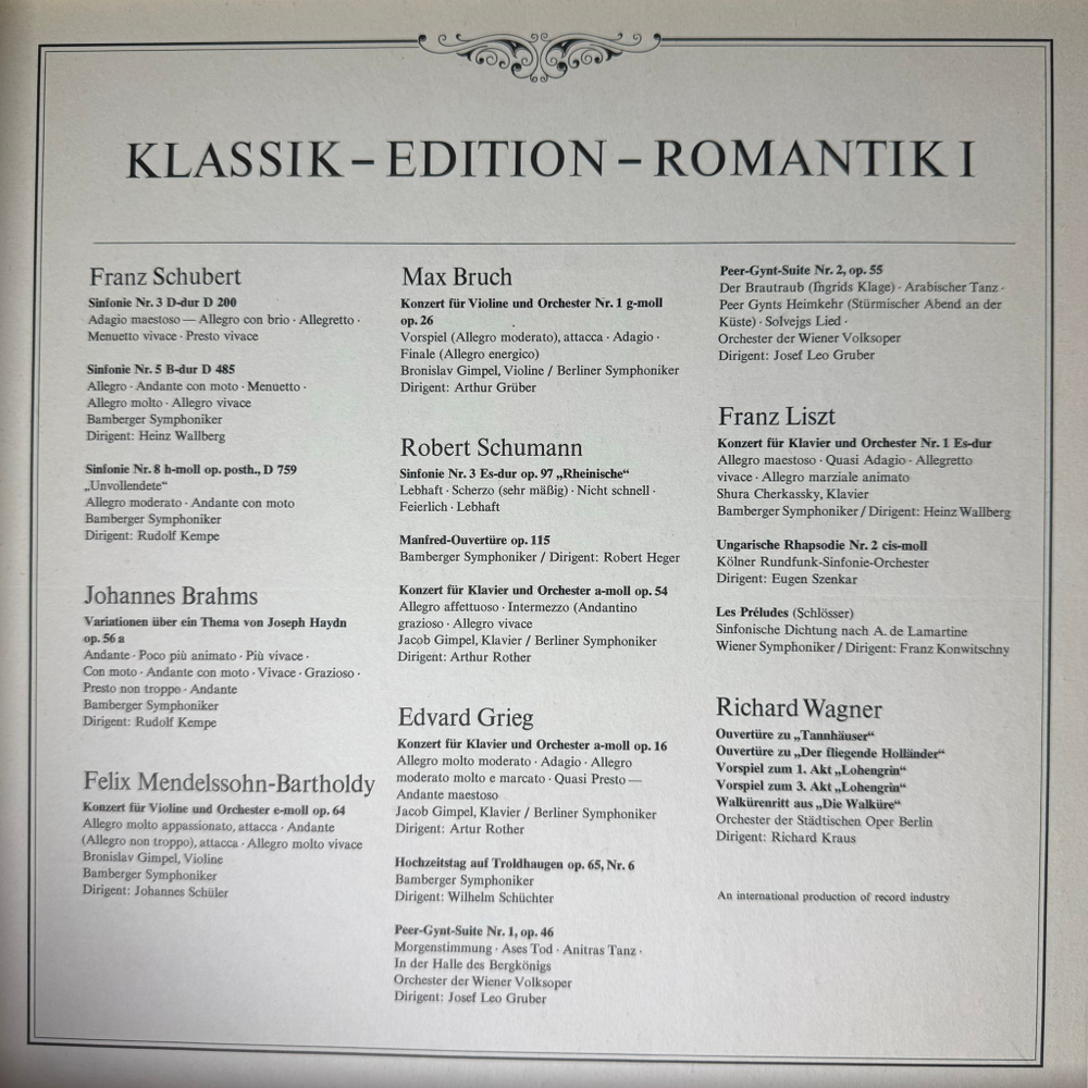 Сборник Klassik Edition - Romantik I 8LP (Германия 1972г.)