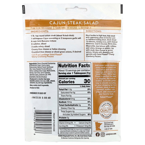 Salad Pizazz!, фруктовая и ореховая добавка, вишня, клюква и пекан, 106 г (3,75 унции)