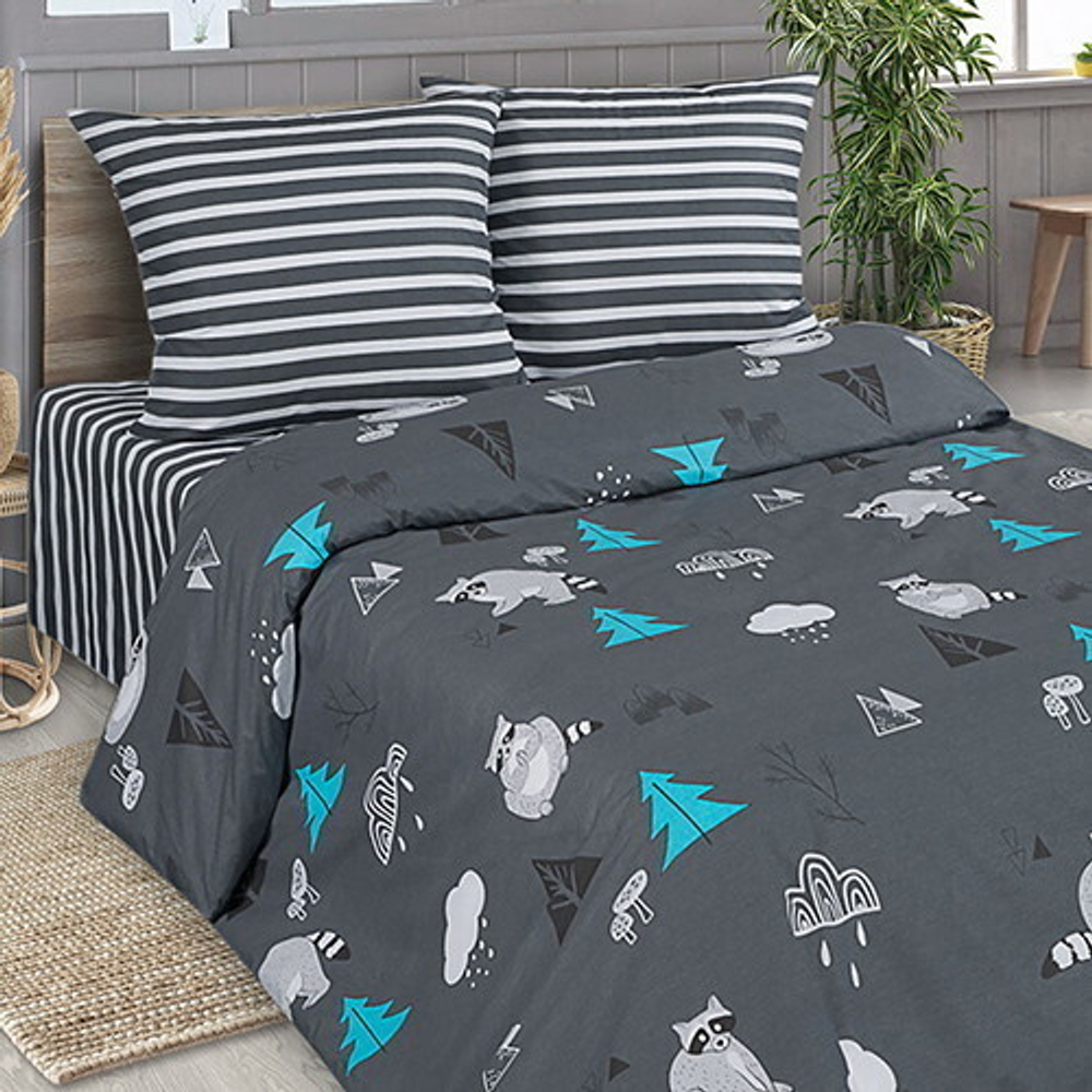 Постельное белье 2,0 поплин Традиция «Еноты»