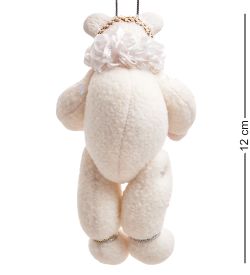 РусКукла RK-878 Кукла подвесная «Белый медвежонок с сердечком»