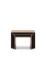 Litto Комплект из 3-х столиков из орехового шпона с отделкой натурального цвета