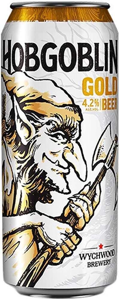 Пиво Вичвуд Брювери Хобгоблин Голд / Wychwood Brewery Hobgoblin Gold 0.5 - банка