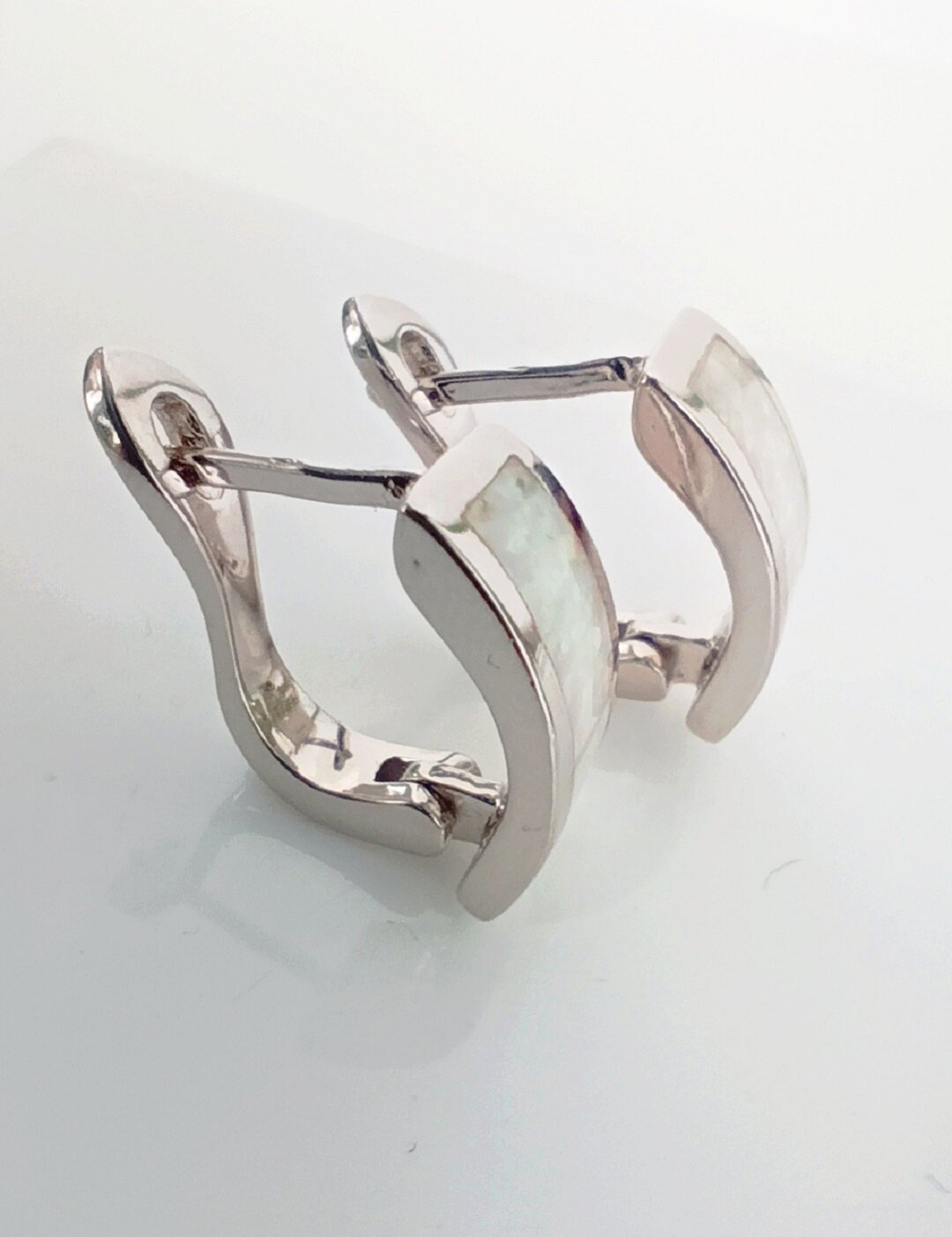 Серьги "Эстерелла", с синтетическим опалом, родированные, серебро 925*/Ф