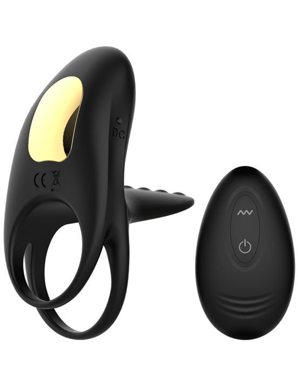 Черное эрекционное виброкольцо Edwin с пультом (Цвет: черный)