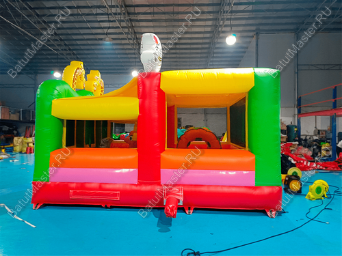 Коммерческий надувной батут "Законы джунглей", без горки