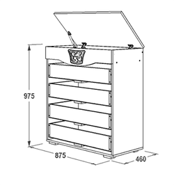 Комод "Ольга-12" (белый глянец), ЛДСП/МДФ, Фант-мебель, г. Волжск