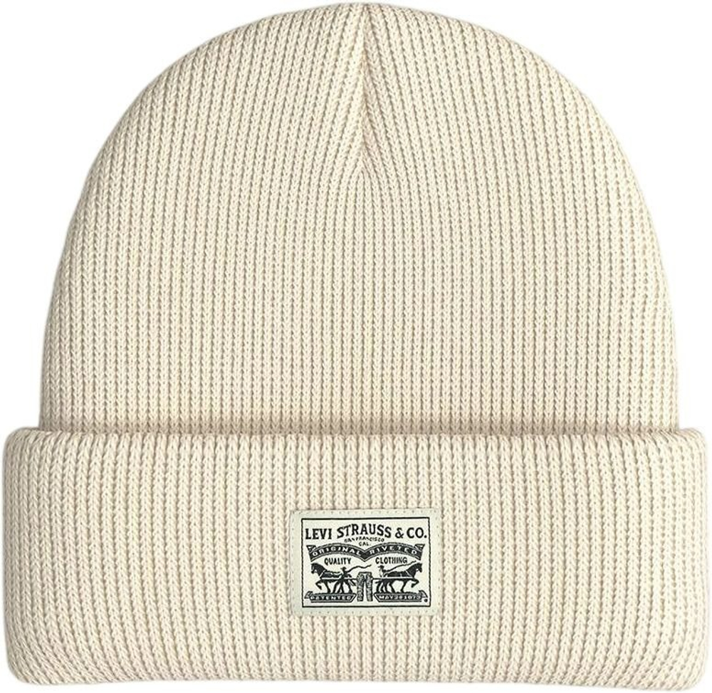 Шапка LEVI'S WOMEN'S BACKPATCH BEANIE WHITE SWAN