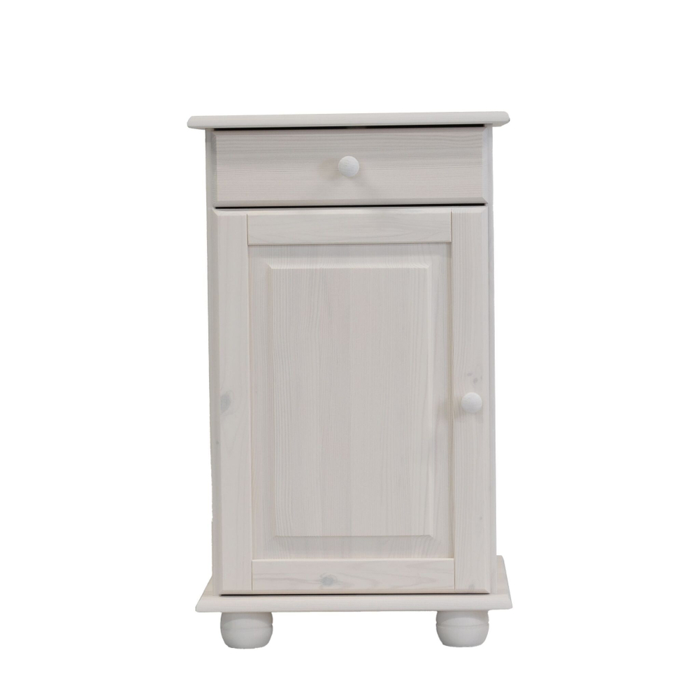 Тумба Лена однодверная из сосны, белая