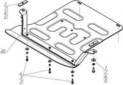 Защита заднего электромотора. 4 мм, Алюминий для Voyah Free 2023-н.в., Motodor.348605