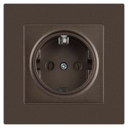 Розетка Intro Accent 6-202-08 2P+E Schuko 16А-250В IP20 СУ AL/CU бронза | Intro