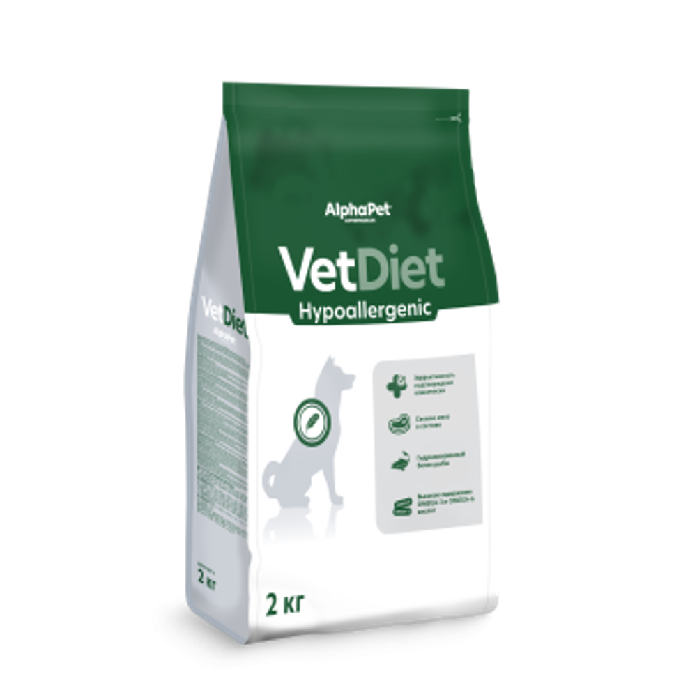 ALPHA PET Vet diet Hypo Сухой корм для собак при пищевых аллергиях 2 кг