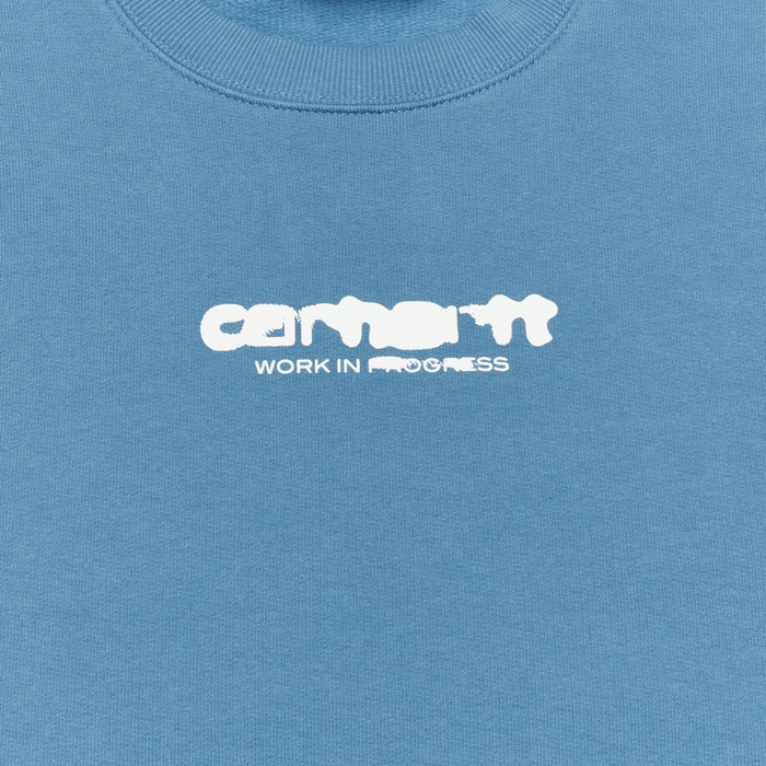 Толстовка мужская Carhartt WIP Ink Bleed Sweatshirt  артикул:I032866_vancouver_blue_white - купить в магазине Дайс