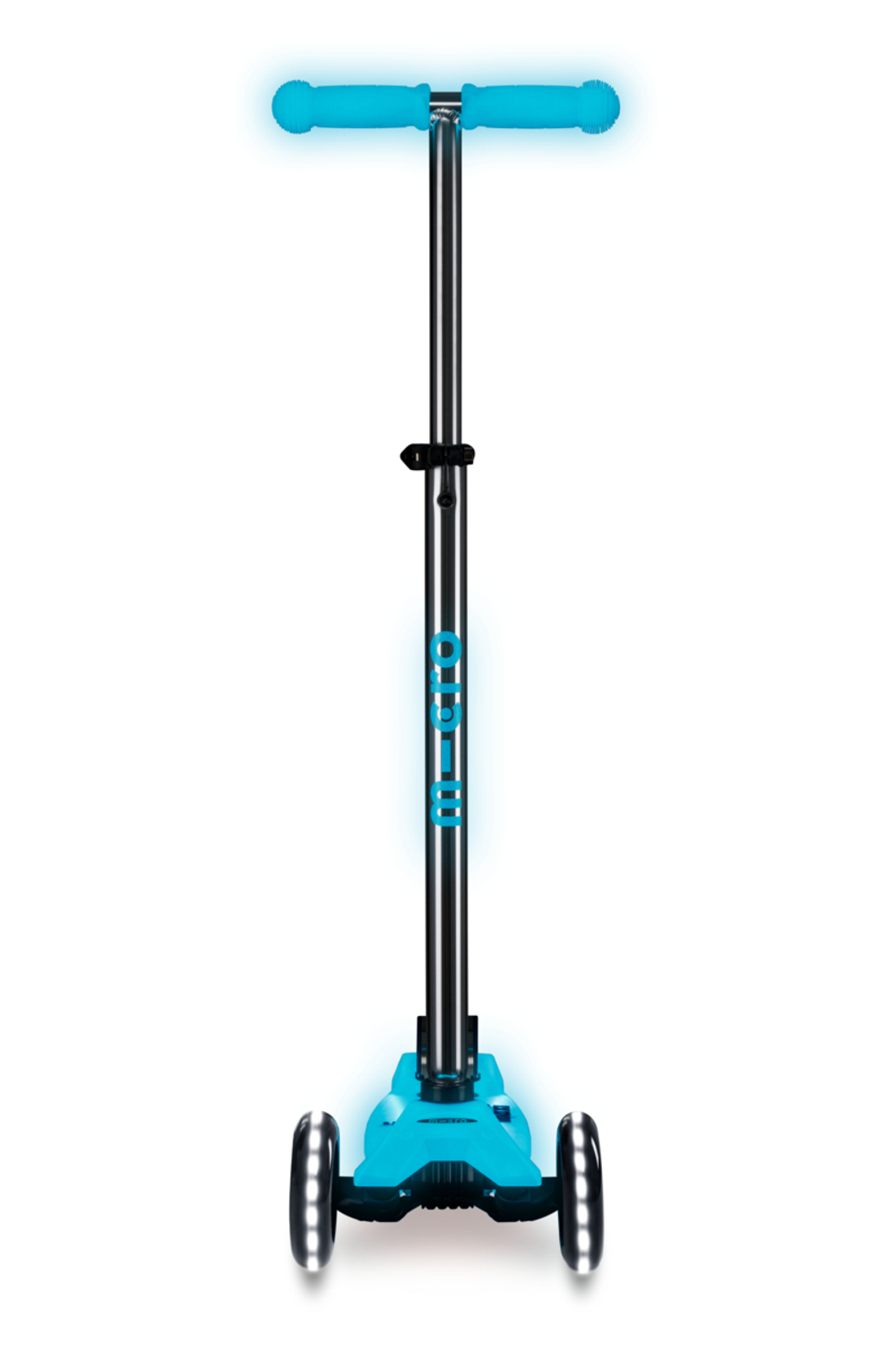 Самокат Maxi Micro Deluxe Glow Plus (светящийся) LED синий кристалл