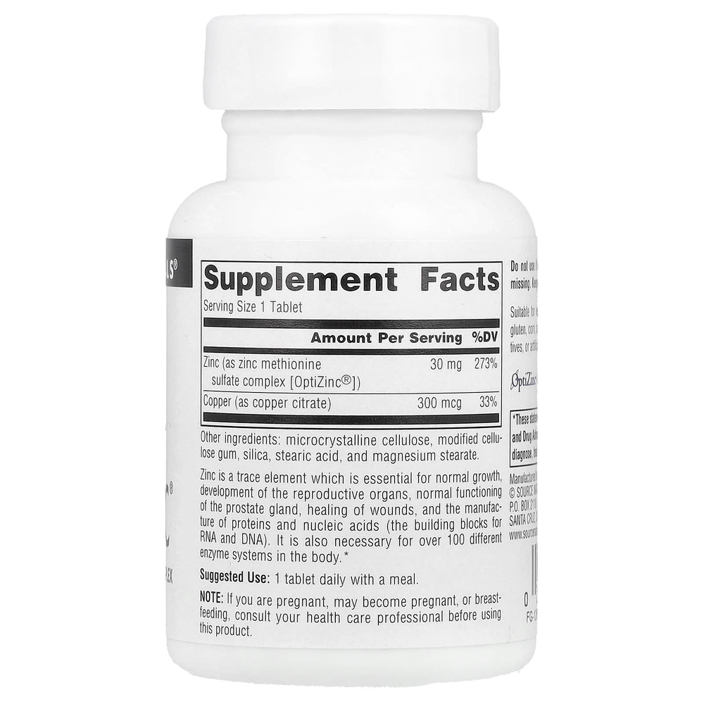 Source Naturals, OptiZinc®, 60 таблеток
