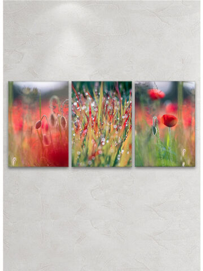 Картина на стекле/на стену/Модульная Маковое поле Декор для дома, подарок