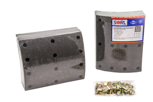 Накладка тормозная, к-т 8шт+заклепки 96шт 410x223 STD VOLVO (19940) SORL