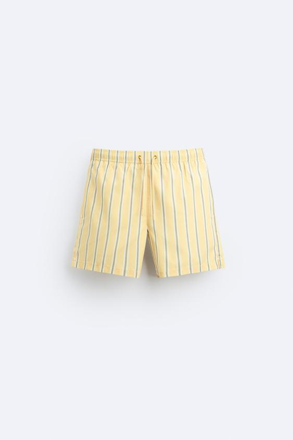 ZARA ПЛАВКИ КЛАССИЧЕСКОГО КРОЯ В ПОЛОСКУ, ПАСТЕЛЬНО-ЖЕЛТЫЙ