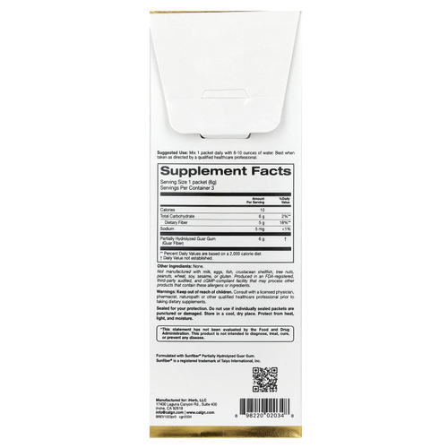 California Gold Nutrition, пребиотическая клетчатка, 3 пакетика, по 6 г (0,21 унции)